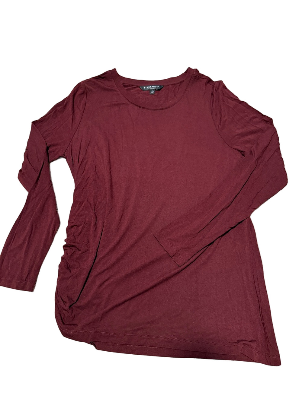 NWT Liverpool burgundy Knit Top sz L